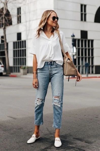 Fashion White shirt outfit 