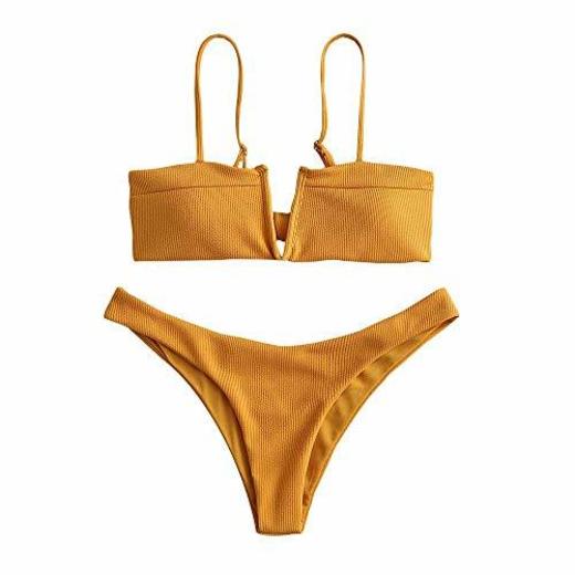 ZAFUL Set De Bikini con Relleno Lazada en Espalda Escote en V