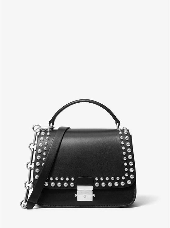 Moda MK - Mia Small Studded Calf Leather Shoulder Satchel ✨