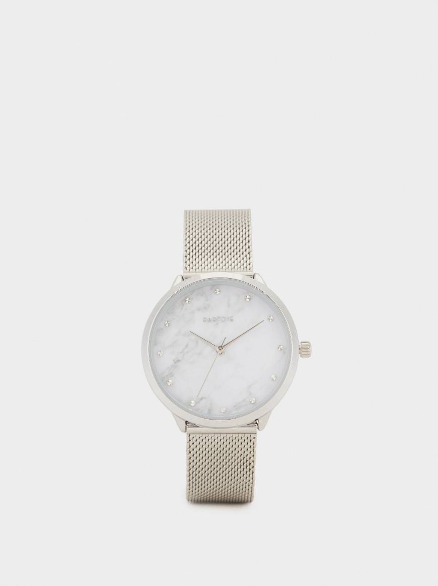 Social Relógio Efeito Mármore 