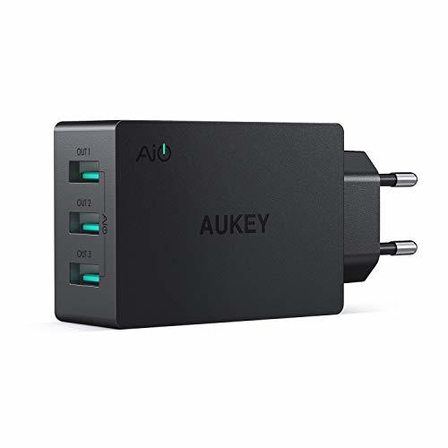 Electrónica AUKEY Cargador USB de Pared con 3 Puertos USB 30W