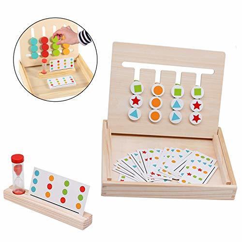 Producto TATAFUN Juego de Madera Montessori Clasificación con Tarjetas de Patrón y Disco