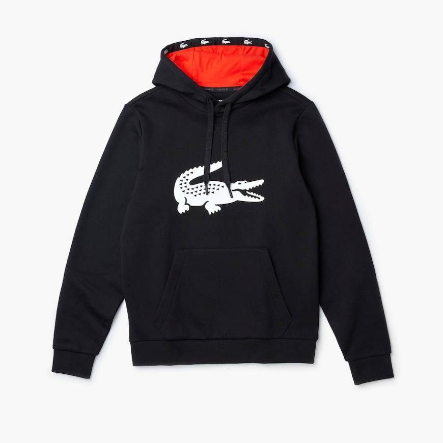Social Sweatshirt com capuz e estampado crocodilo lacoste