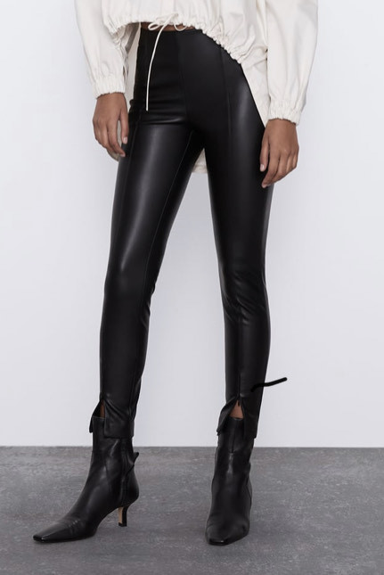 Product Leggings efeito pele pretas zara