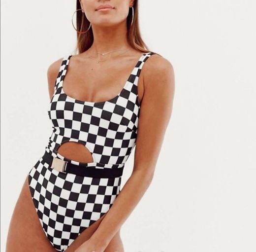 ASOS - Checkerboard swimsuit