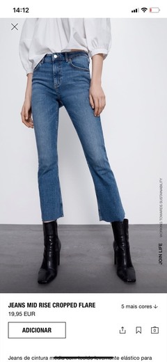 Jeans mid rise cropped flare