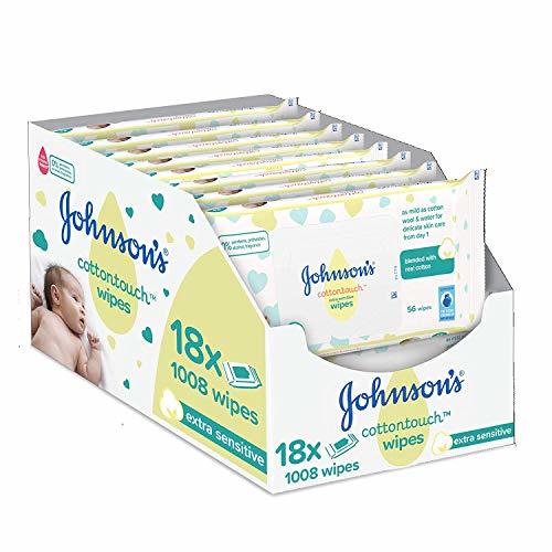 Beauty Johnson's Baby CottonTouch  Toallitas con Algodón Auténtico - 18 packs de