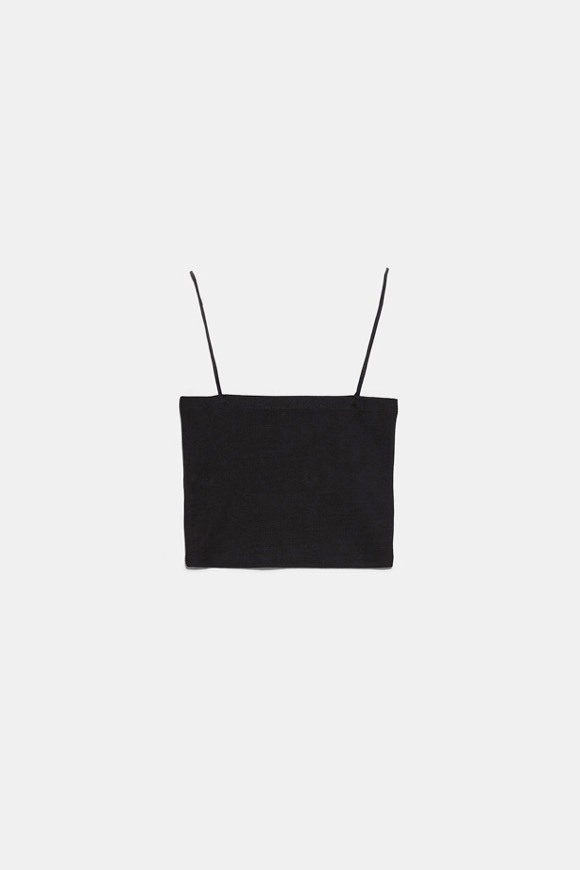 Moda Crop Top De Alças