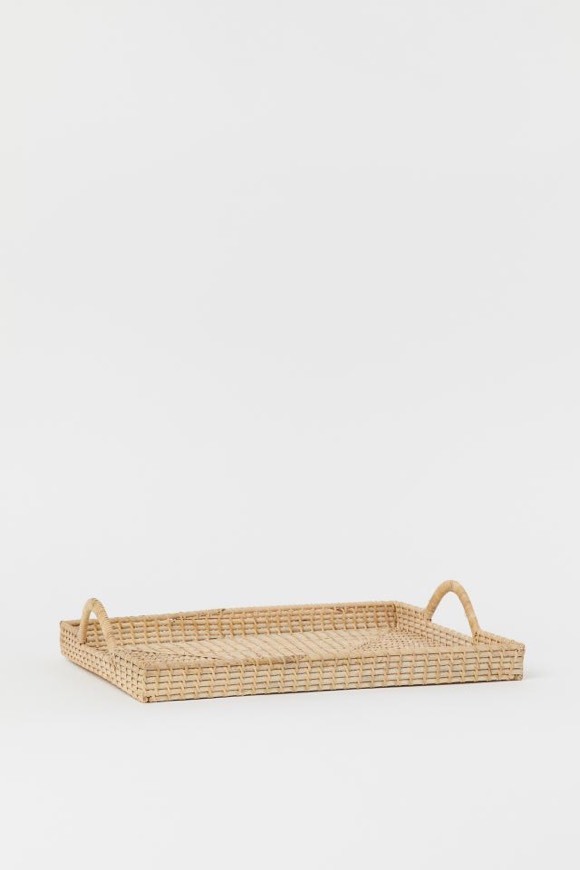 Social Bandeja retangular em rotim 