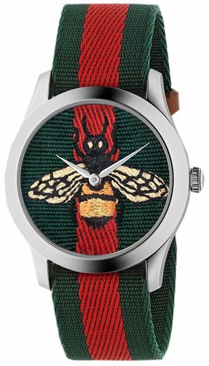 Gucci Reloj Análogo clásico para Unisex de Cuarzo con Correa en Nailon