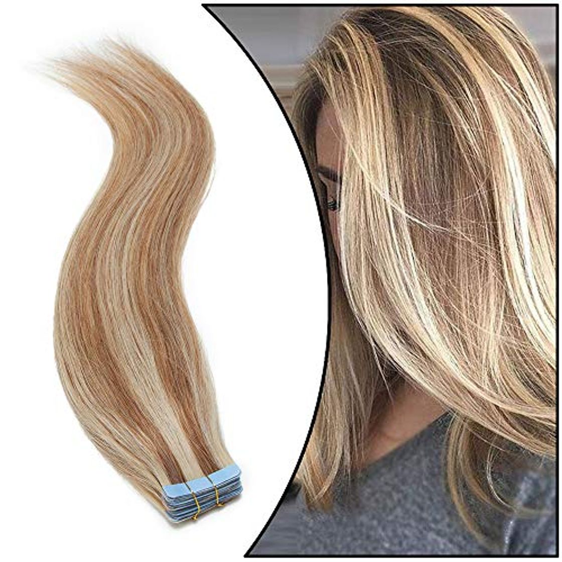 Producto Elailite Extensiones Pelo Natural Adhesivas 20 Mechas Tape in Cabello Humano Liso