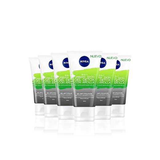 NIVEA Urban Skin Gel Detox con Arcilla 3 en 1 en pack