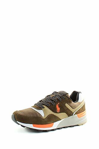 Fashion RALPH LAUREN UOMO Sneakers Trackstr Pony Oliva/Arancione Mod