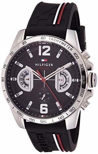 Tommy Hilfiger Reloj Multiesfera para Hombre de Cuarzo con Correa en Silicona