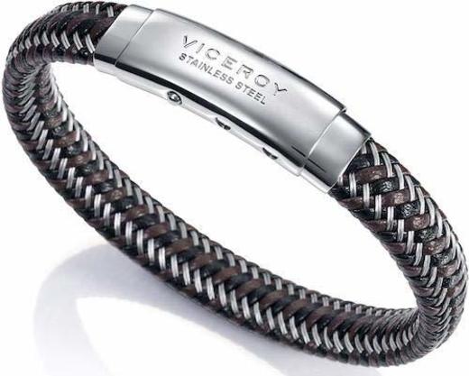 PULSERA VICEROY FASHION ACERO Y PIEL TRENZADA PARA HOMBRE 75068P01011