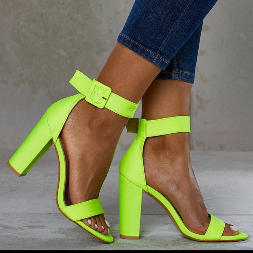 Fashion Salto alto aberto, verde fluorescence 