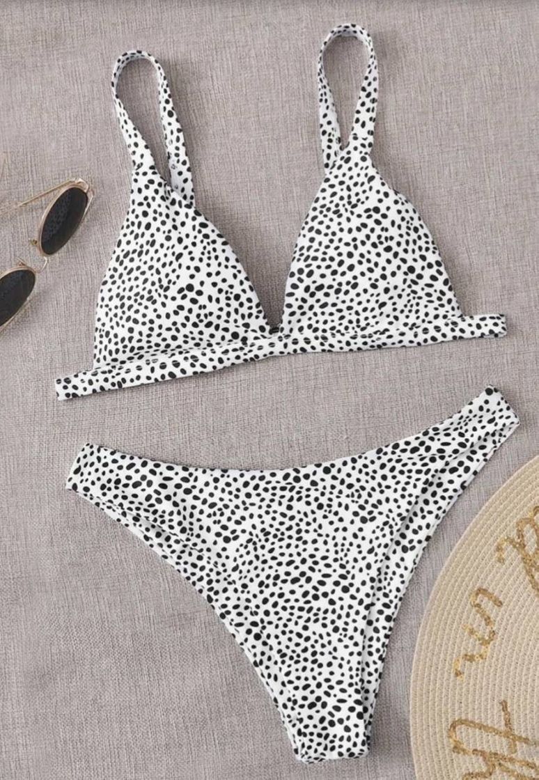 Moda Dalmatian triangle bikini shein 