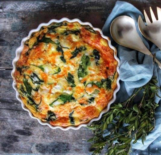 Fashion Quiche de espinafres e parmesão (sem base de quiche) 