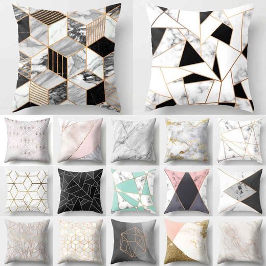 Rosa geométrico abstrato decorativo travesseiros caso padrão de ...
