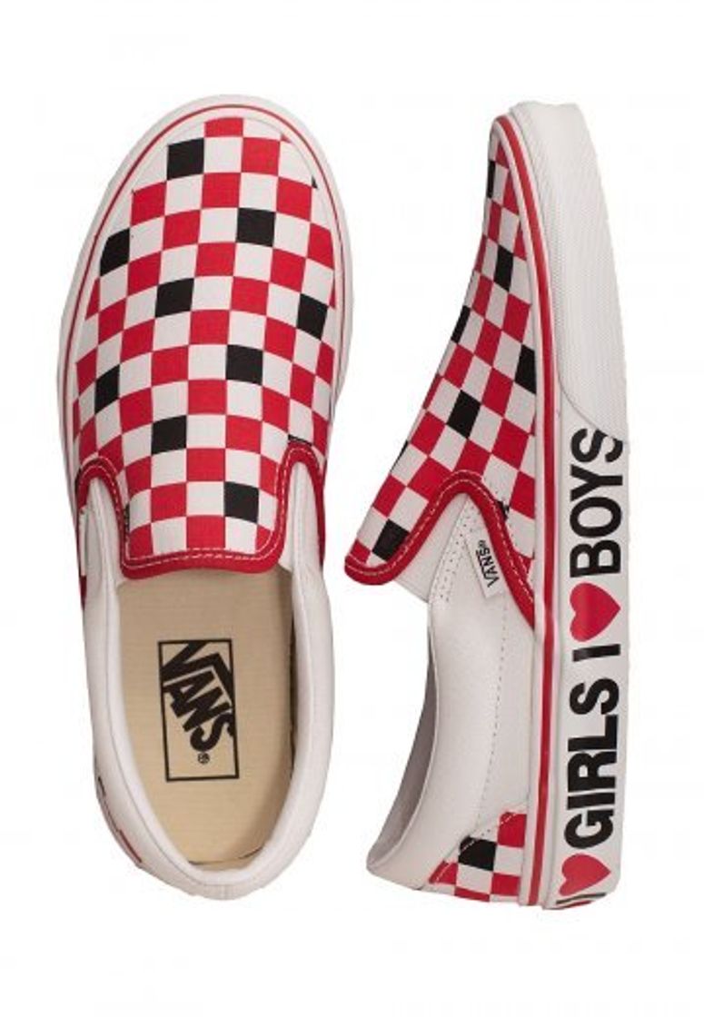 Moda Tenis Vans CLASSIC SLIP-ON (I Heart) Black/True White