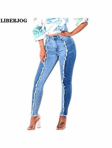 NIUZAI Jeans Mujer Blue Jeans Plus Size Tassel Tassel Casual Slim Stretch