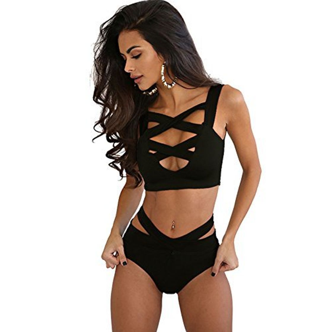 Lugar Bikini Tininna de dos piezas para mujer con diseño sexy de bandas