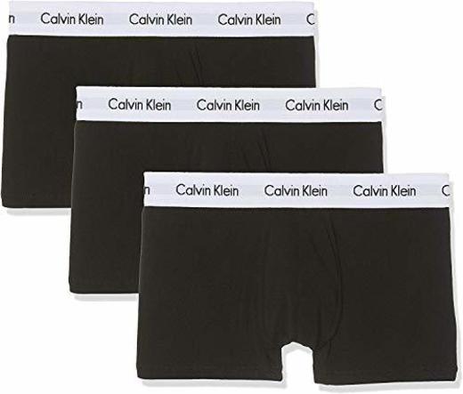 Calvin Klein Herren 3p Low Rise Trunk Boxershorts, Schwarz