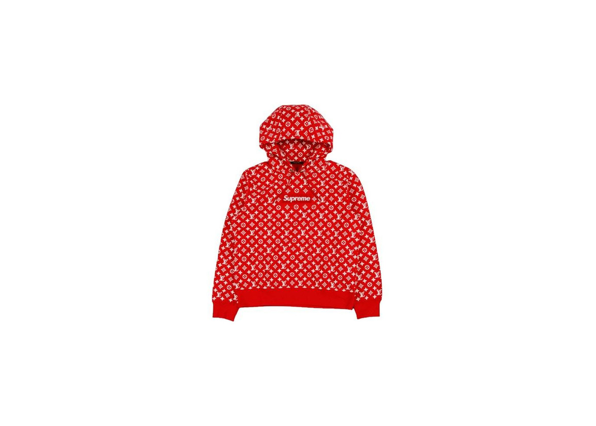 Social Supreme x Louis Vuitton Box Logo Hooded Sweatshirt Red