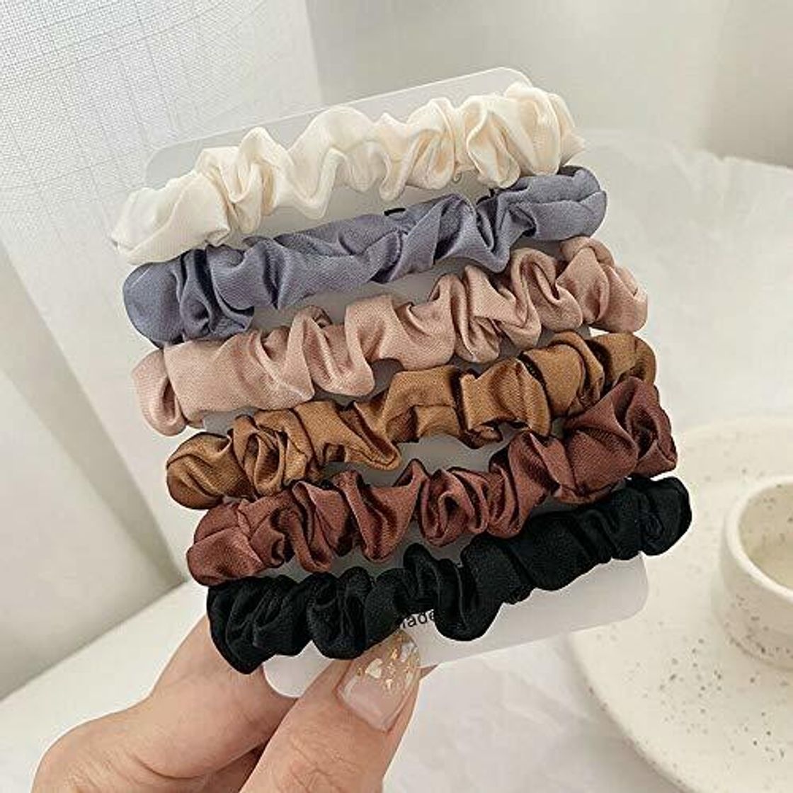 SCHWARZ-PFERD Juego de 6 colores Lazos elásticos Cintas para el cabello Seda