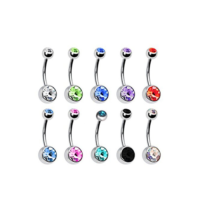 Producto Ruikey 10pcs de acero inoxidable vientre anillo de la joyería piercing diamantes