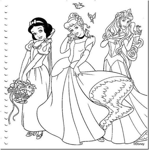 Princesas da Disney desenhos para colorir imprimir e pintar ...