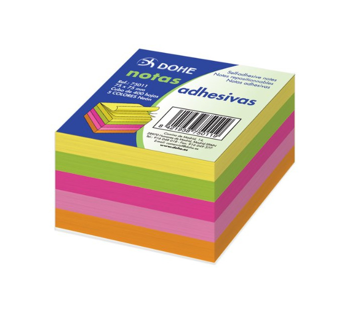 Products Dohe 75011 - Pack de 400 cubos de notas adhesivas