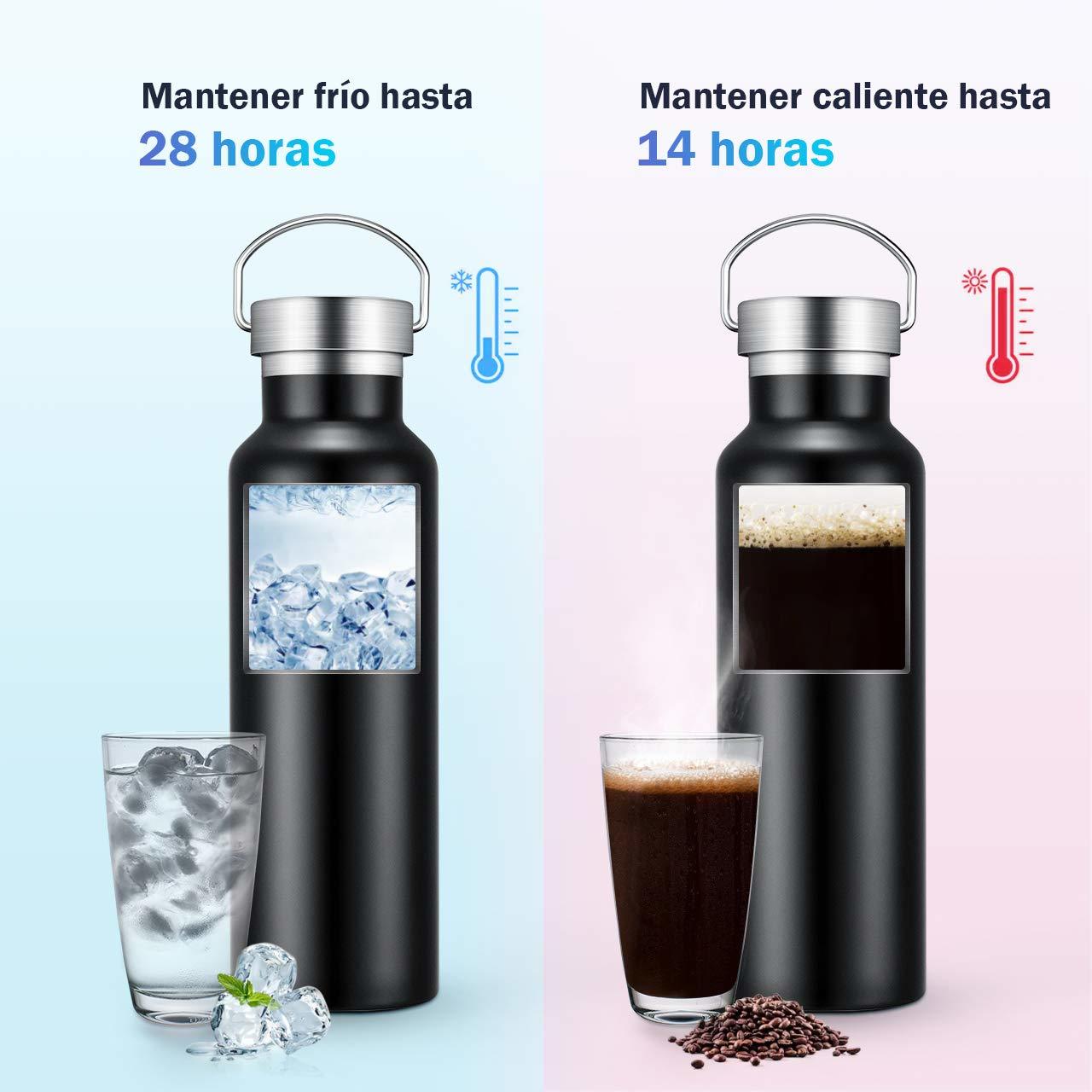 Fitness OMORC Botella Agua Acero Inoxidable, Aislada al Vacío de Doble Pared, Resistencia