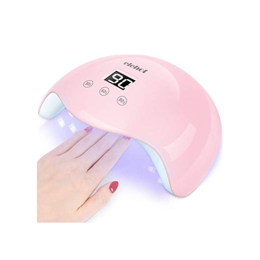 ELEHOT Lampara led uñas Pantalla LCD Secador de uñas de Botón Táctil