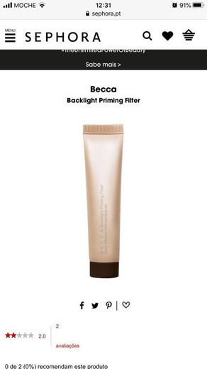Becca backlight priming filter