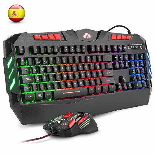 Electrónica Rii RK900+ Teclado Gaming con sensibilidad mecánica Completo