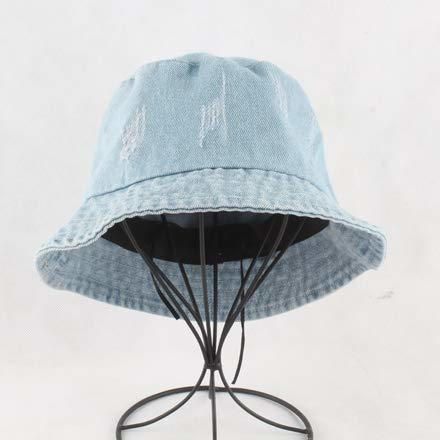 TXGLGWA Summer Washed Denim Bucket Hat Mujeres Moda Sun Cap Sombreros de