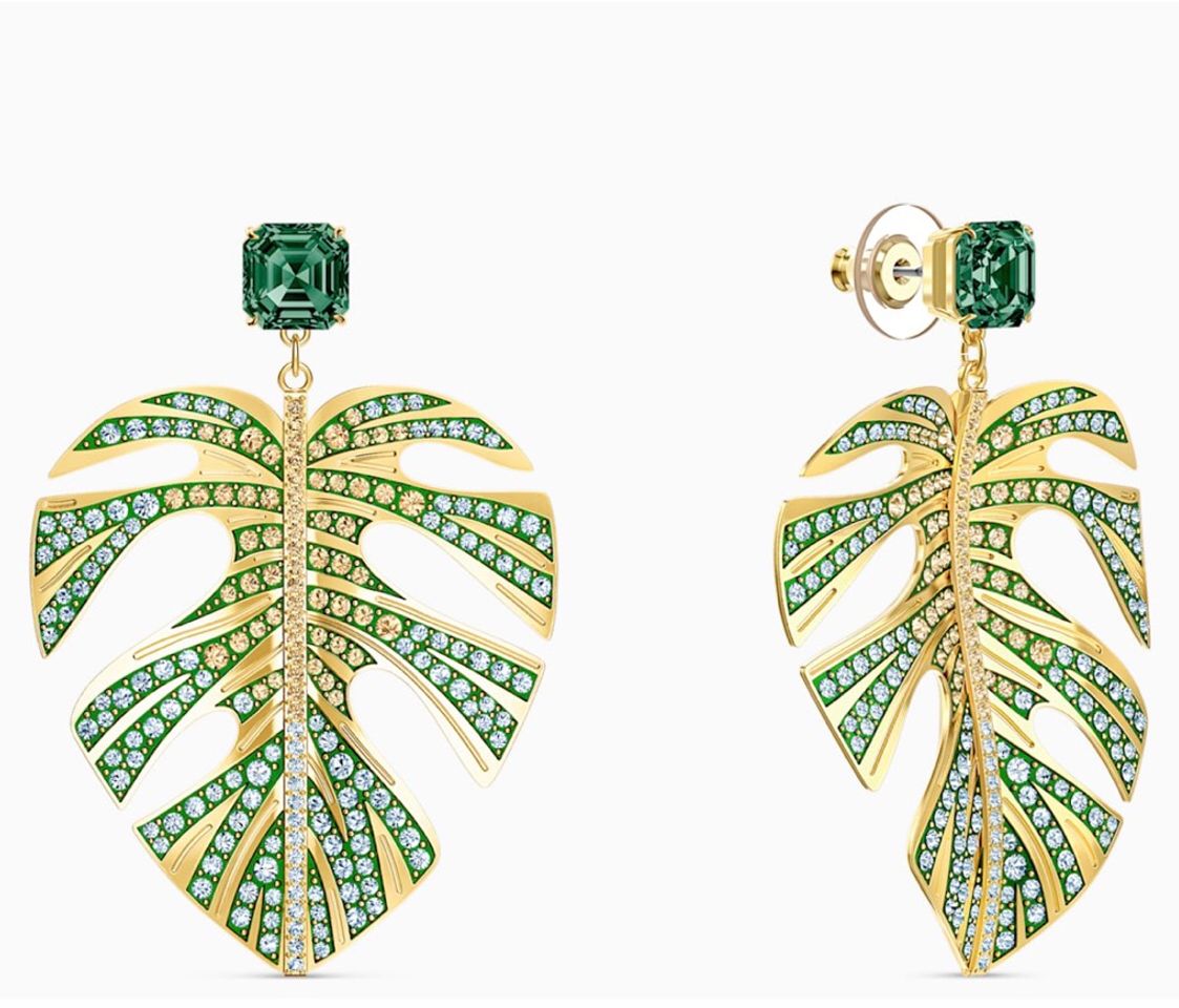 Social Tropical Leaf Pierced Earrings