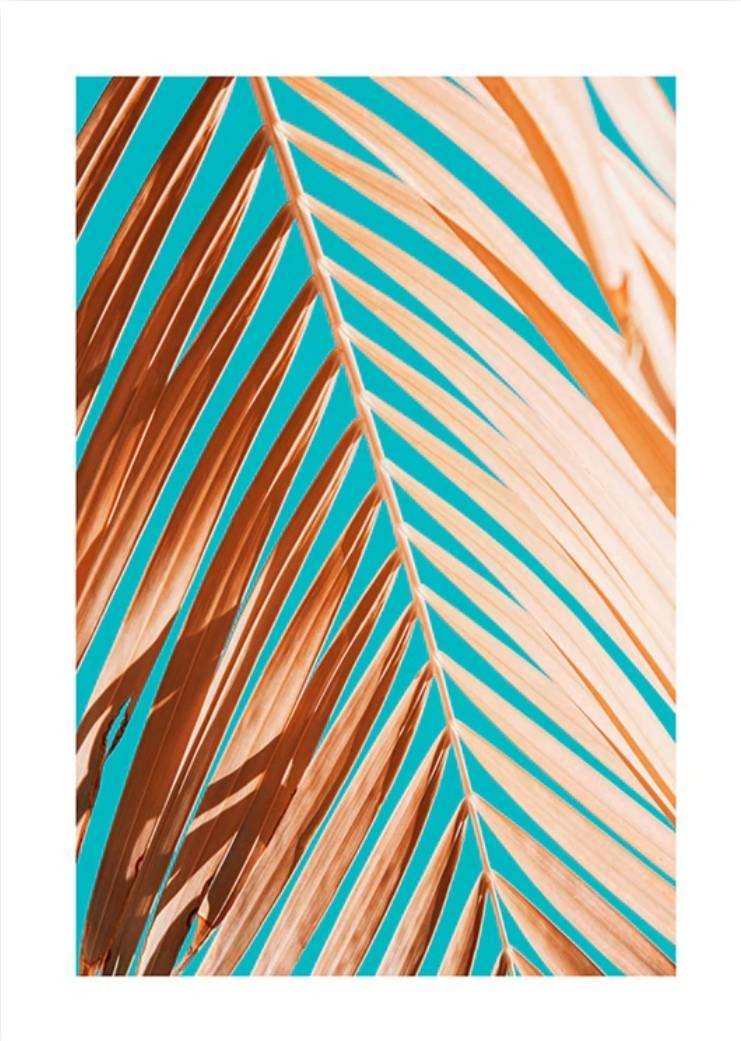 Fashion Palm Leaf Against Blue Sky Poster