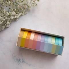 Kit washi tapes rainbow tons pastéis por R$20