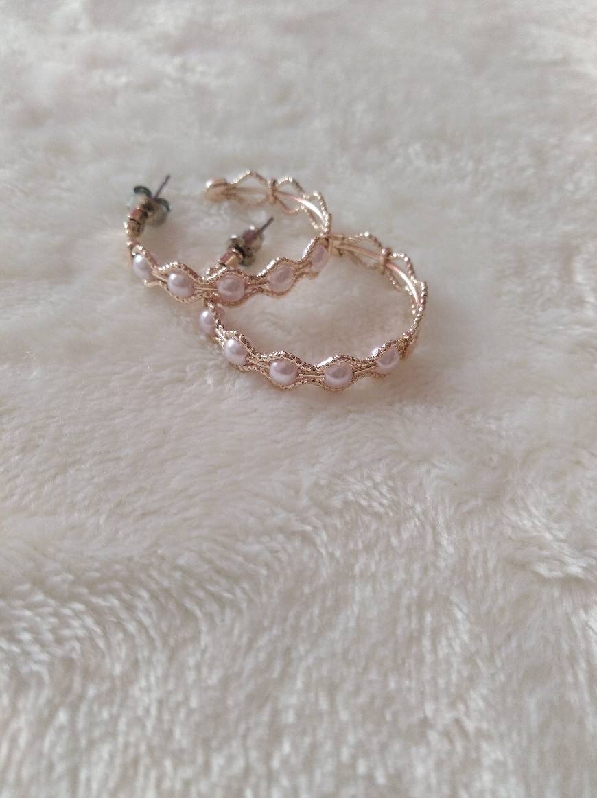 Social Argolas rose gold com pérolas