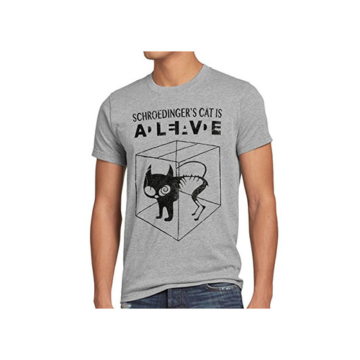 style3 Gato de Schrödinger Camiseta para hombre T-Shirt sheldon, Talla