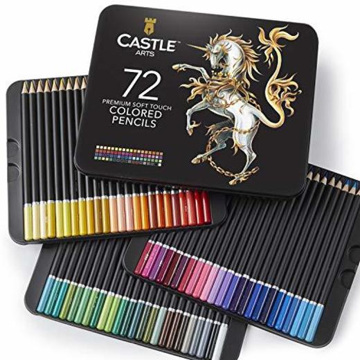 Juego de 72 lápices de colores Castle Art Supplies para libros de colorear