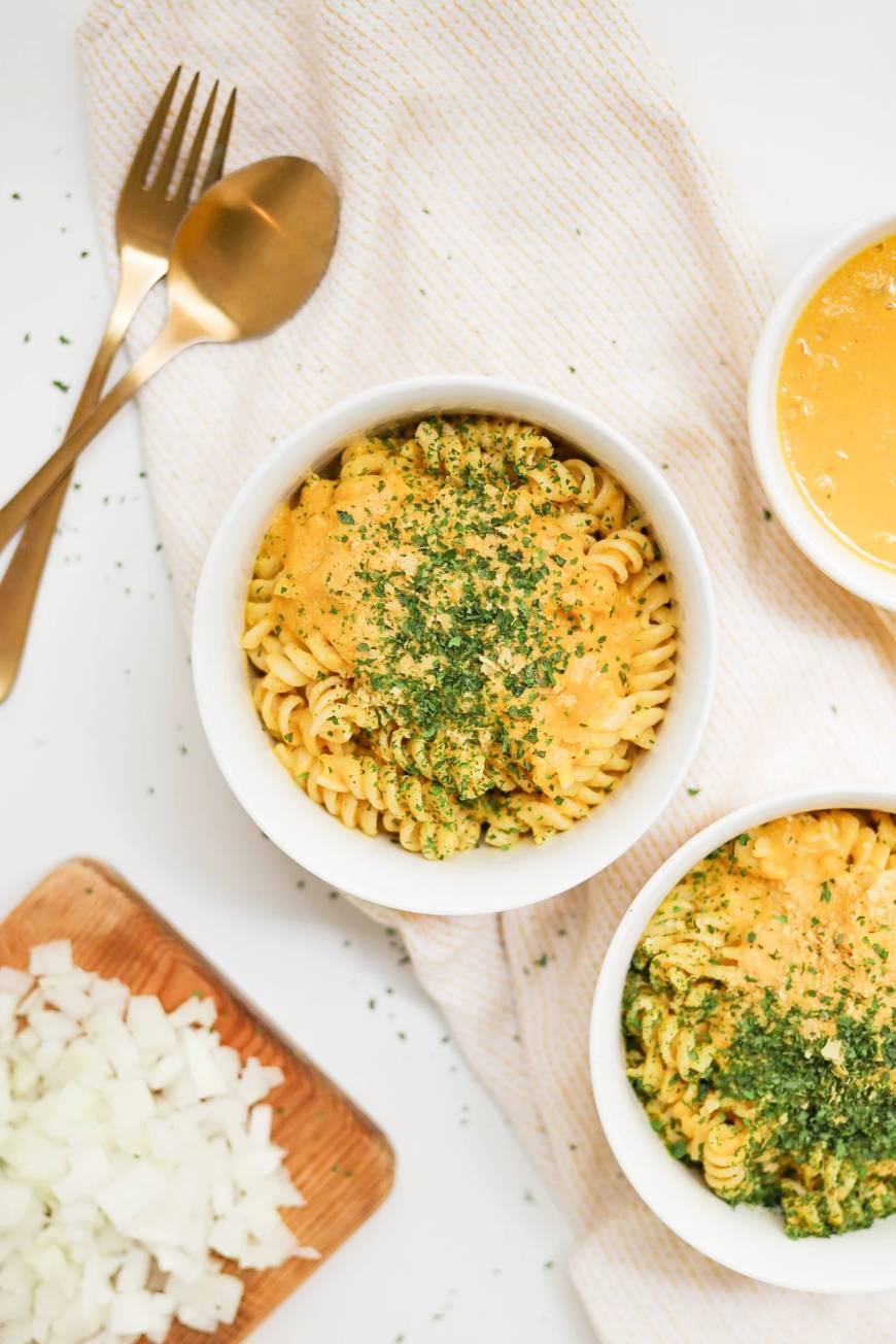 Moda Fusilli com Molho de "Queijo" e Abóbora 