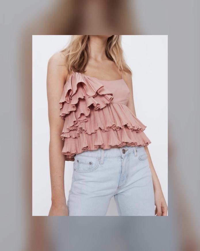 Moda ZARA - blusa plissada rosa