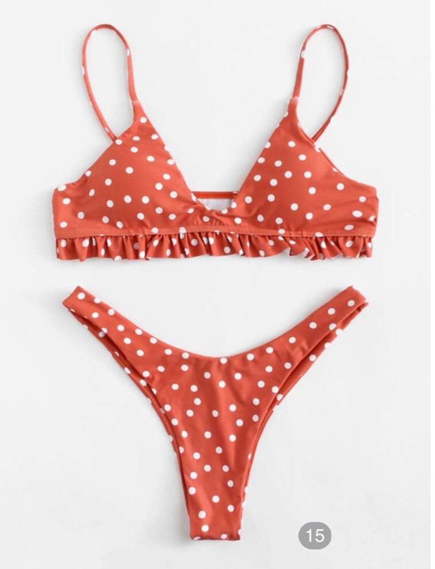 Fashion Polka Dot Frill High Leg Bikini Swimsuit | SHEIN USA