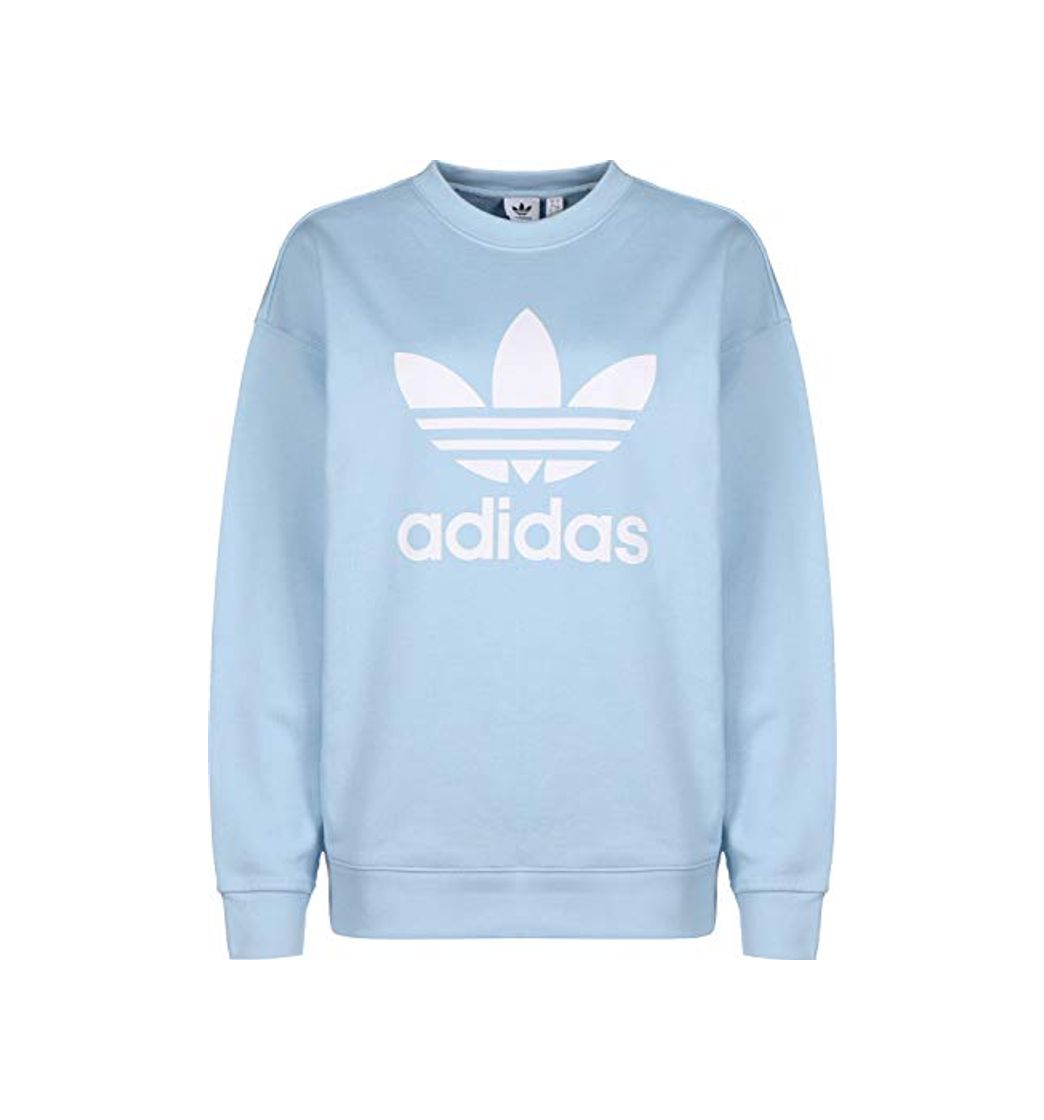 Social adidas TRF Crew Sweat Sudadera, Mujer, Clear Sky