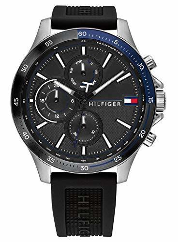 Social Tommy Hilfiger Reloj Multiesfera para Hombre de Cuarzo con Correa en Silicona