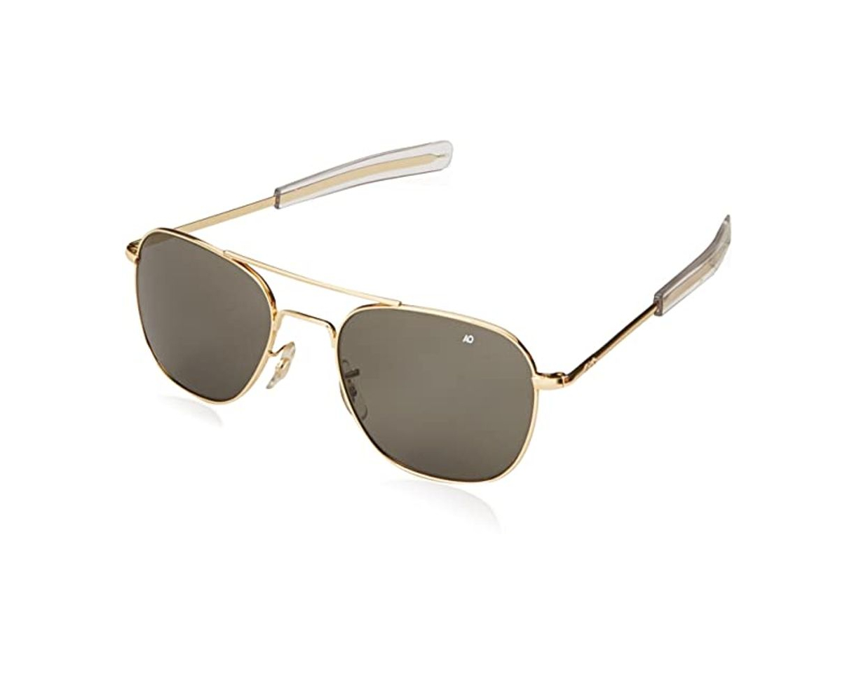 Social AOCCK Gafas de sol Pilot Sunglasses American Optical Glass Lens Sun Glasses Oculos De Sol Masculino brown and gold