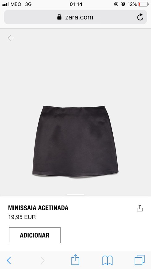 Moda Mini saia acetinada 